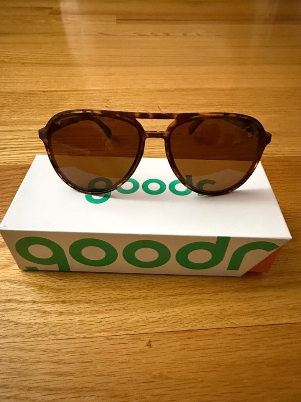 Goodr Brown Tortoise Aviator Sunglasses